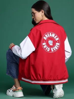 DressBerry Printed Longline Bomber Jacket