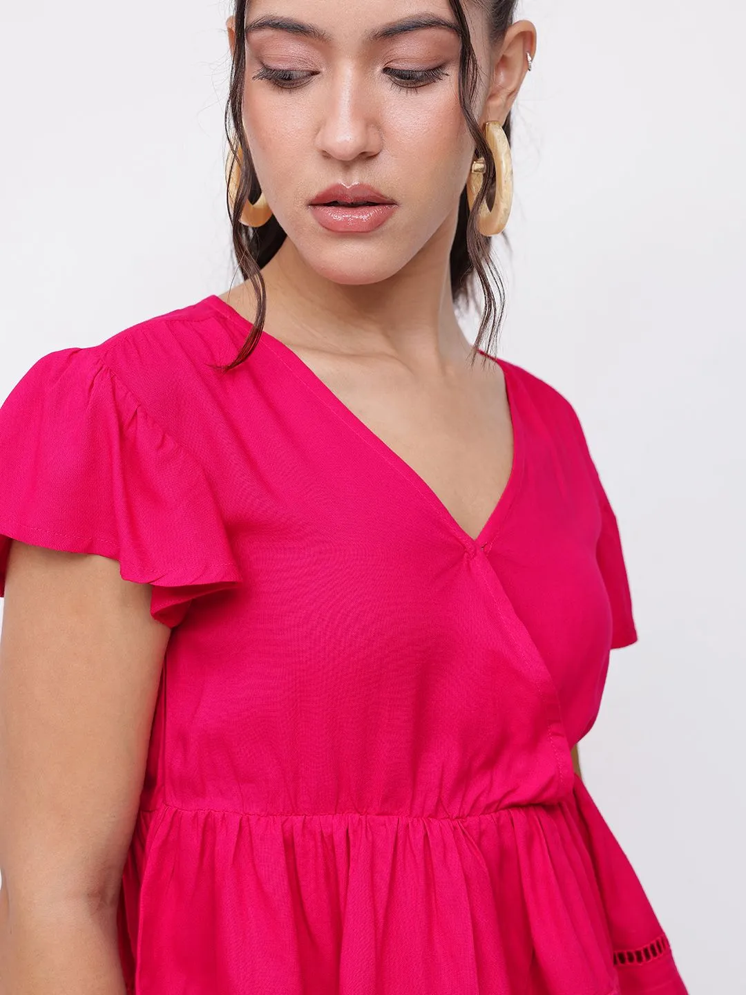DressBerry Versatile Chic V-Neck A-Line Top
