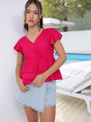 DressBerry Versatile Chic V-Neck A-Line Top