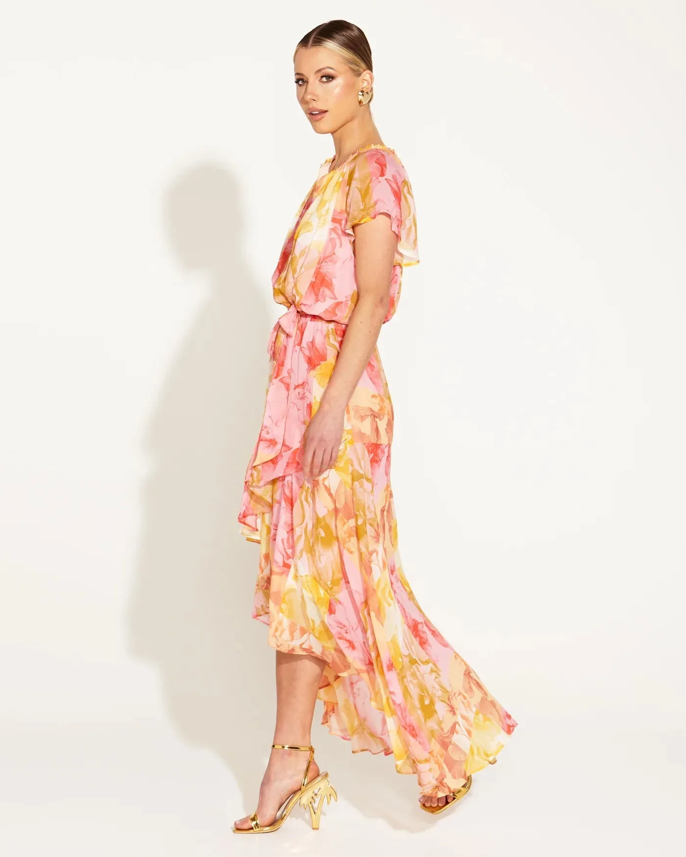 Earthly Paradise Frill Short Sleeve Midi Dress