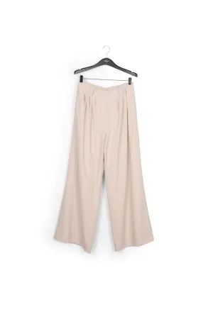 Ecru wide-leg pants