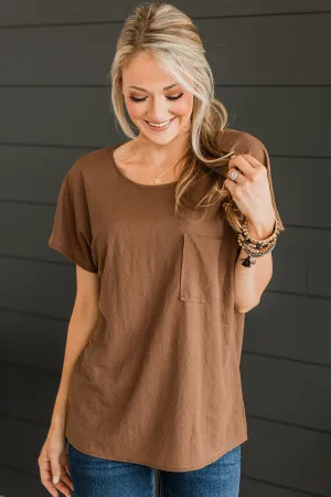 Effortless Appearance Pocket Top- Brown