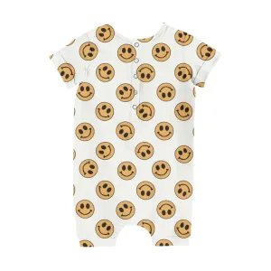 Effortless Shortie Bamboo Romper - Happy Days