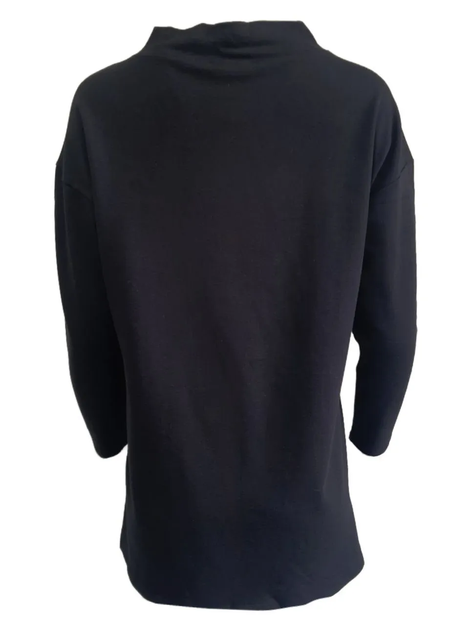 EILEEN FISHER Women's Black Petite Funnel Neck Boxy Tunic #834 Small NWT