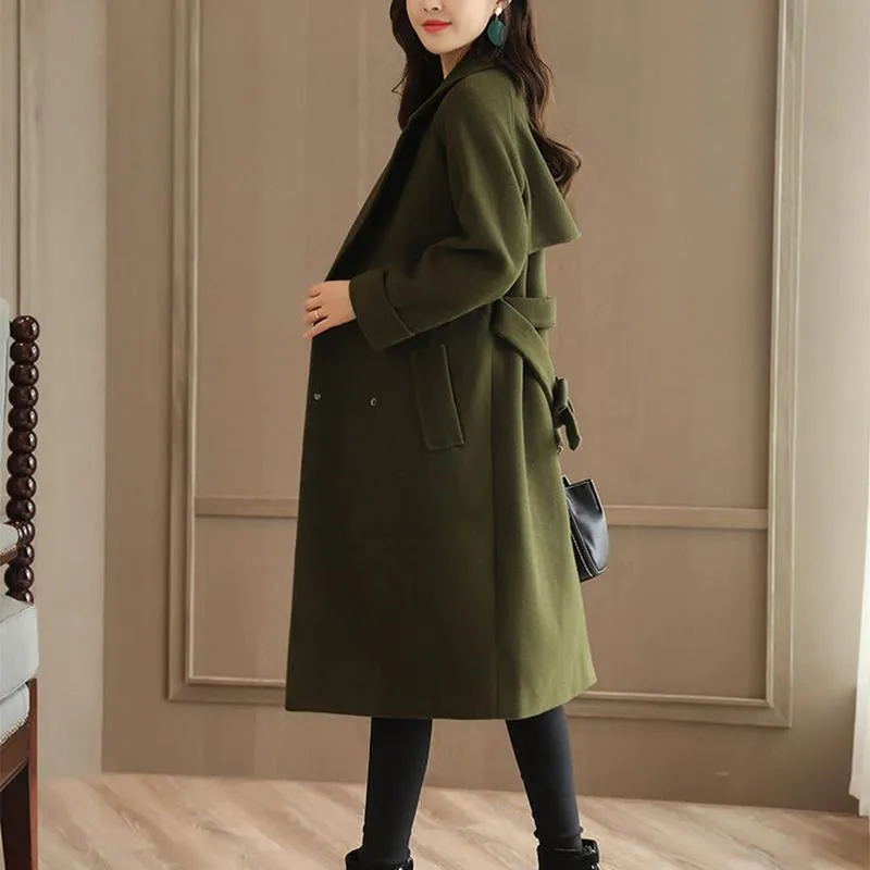 Elegant Fashion Trend Women's Jacket Winter Temperament Queen Imitation Mink Velvet Thick Warm Women's Trench Coat