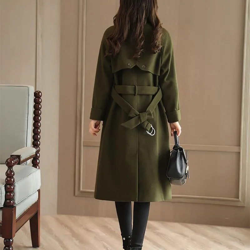 Elegant Fashion Trend Women's Jacket Winter Temperament Queen Imitation Mink Velvet Thick Warm Women's Trench Coat
