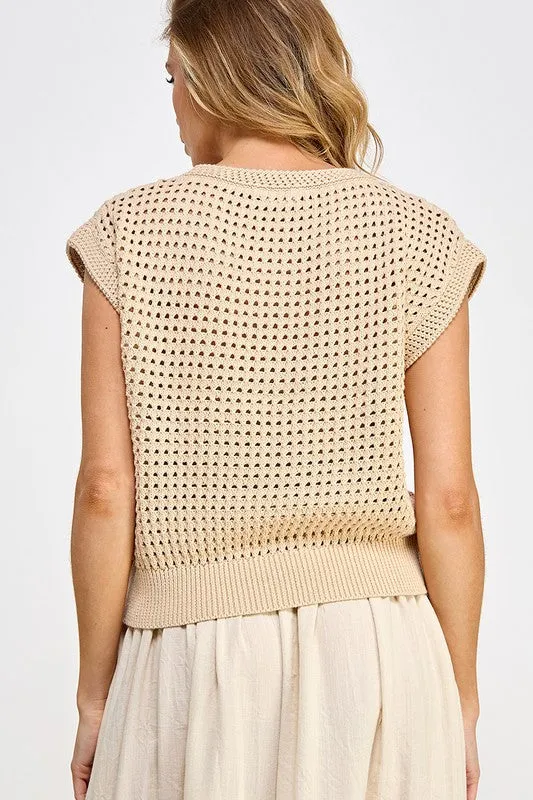 Emma Crochet Sweater Vest