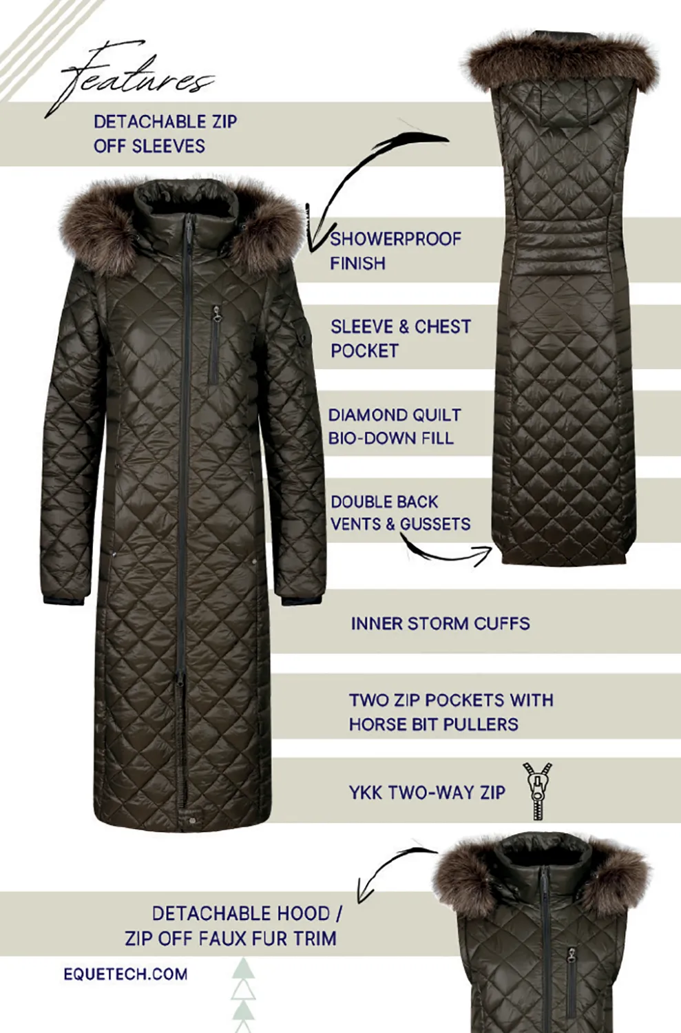 Equetech 2 in 1 Quilt Longline Coat