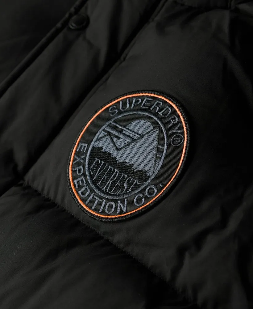 Everest Longline Baffled Parka | Jet Black