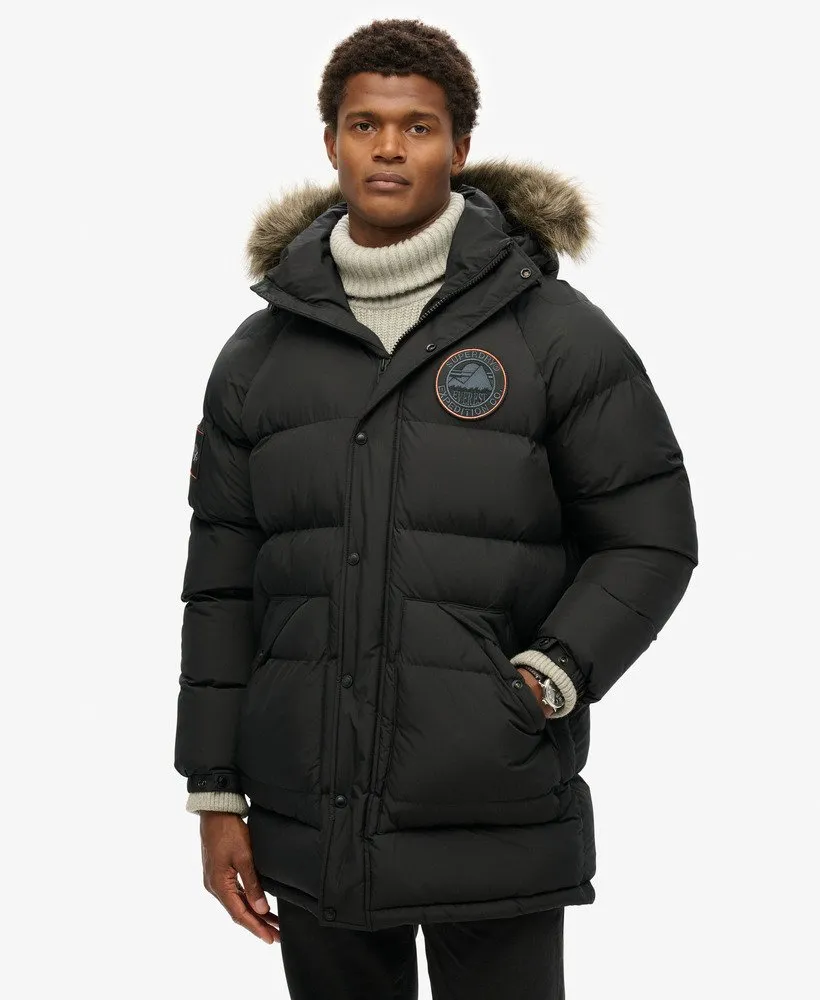 Everest Longline Baffled Parka | Jet Black
