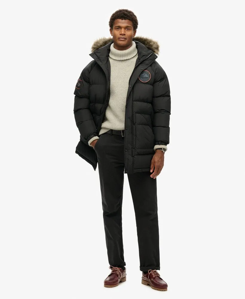 Everest Longline Baffled Parka | Jet Black