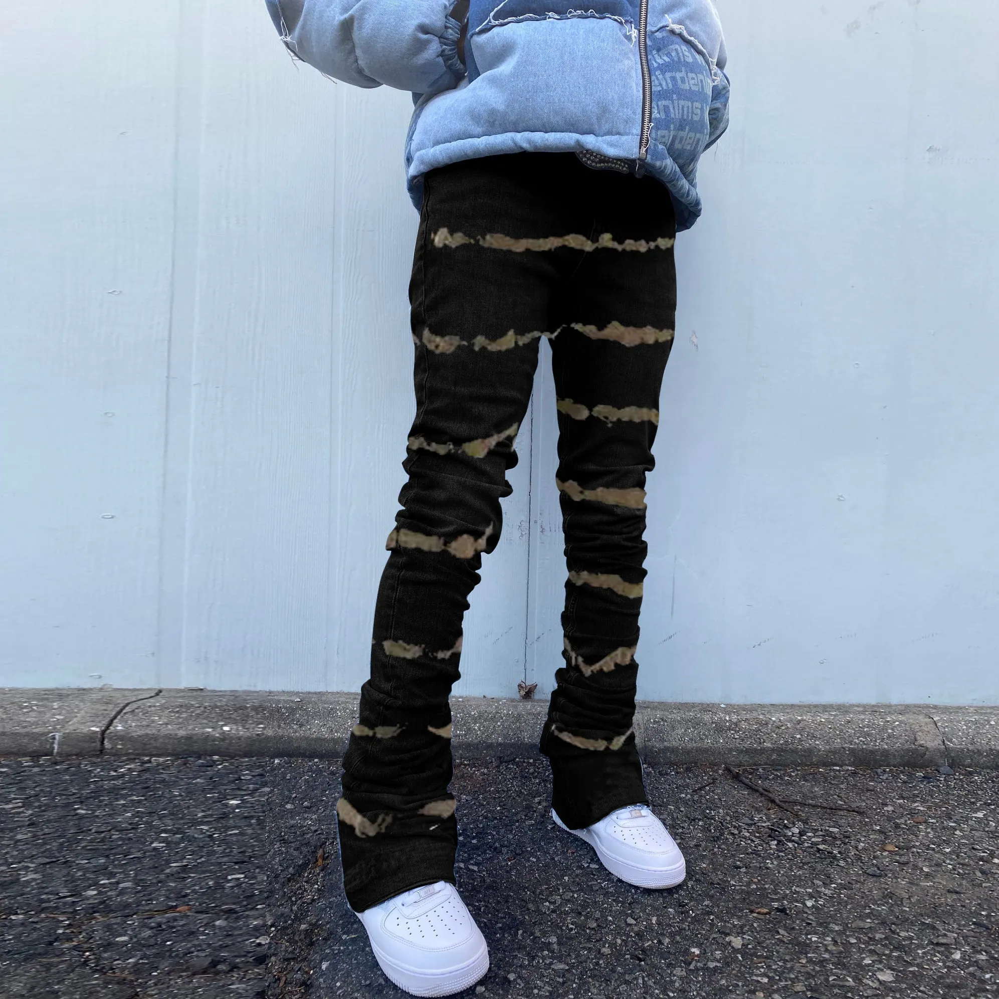 Fashion Gradient Street Retro Straight Leg Jeans