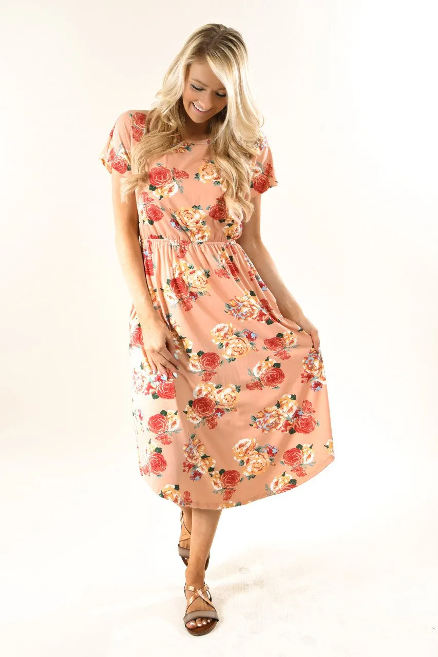 Fields of Peaches Floral Midi Dress