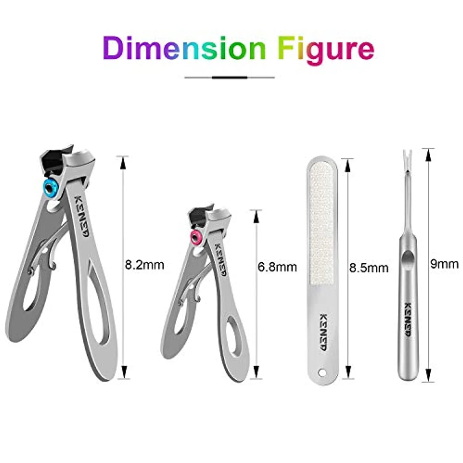 Finger Nail Clip Set [4 Piece] - Toenail Clippers for Thick Nails, Heavy Duty Toenail Clippers for Thick Toenails - Fingernail Clippers Set, Nail Clippers for Men, Women, and Seniors - Silver