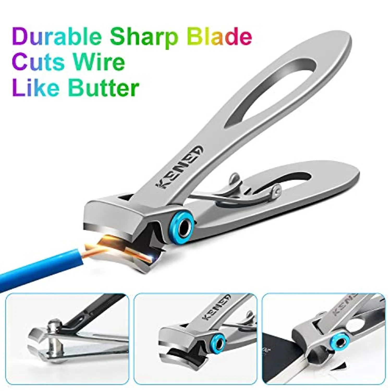 Finger Nail Clip Set [4 Piece] - Toenail Clippers for Thick Nails, Heavy Duty Toenail Clippers for Thick Toenails - Fingernail Clippers Set, Nail Clippers for Men, Women, and Seniors - Silver