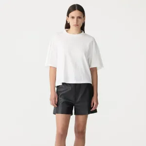 FLOATING NECK BOXY T-SHIRT - WHITE
