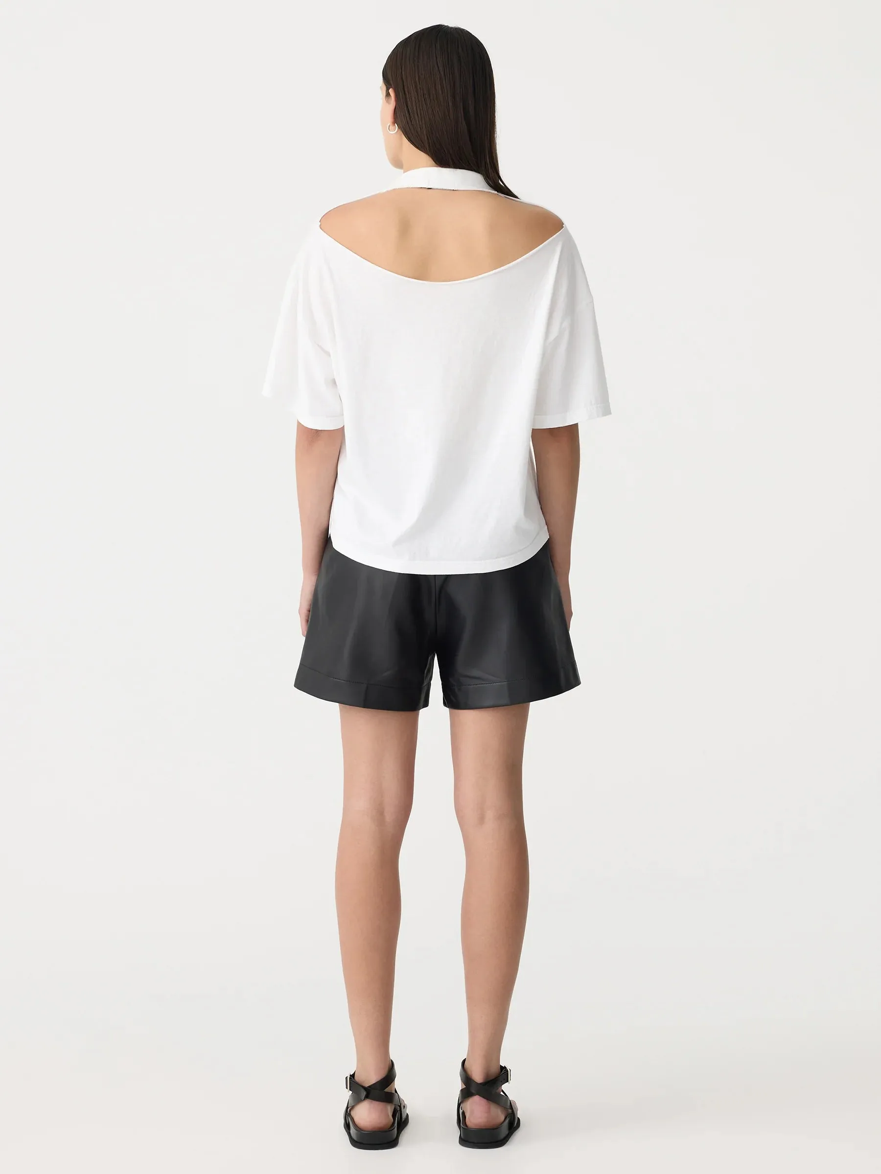 FLOATING NECK BOXY T-SHIRT - WHITE