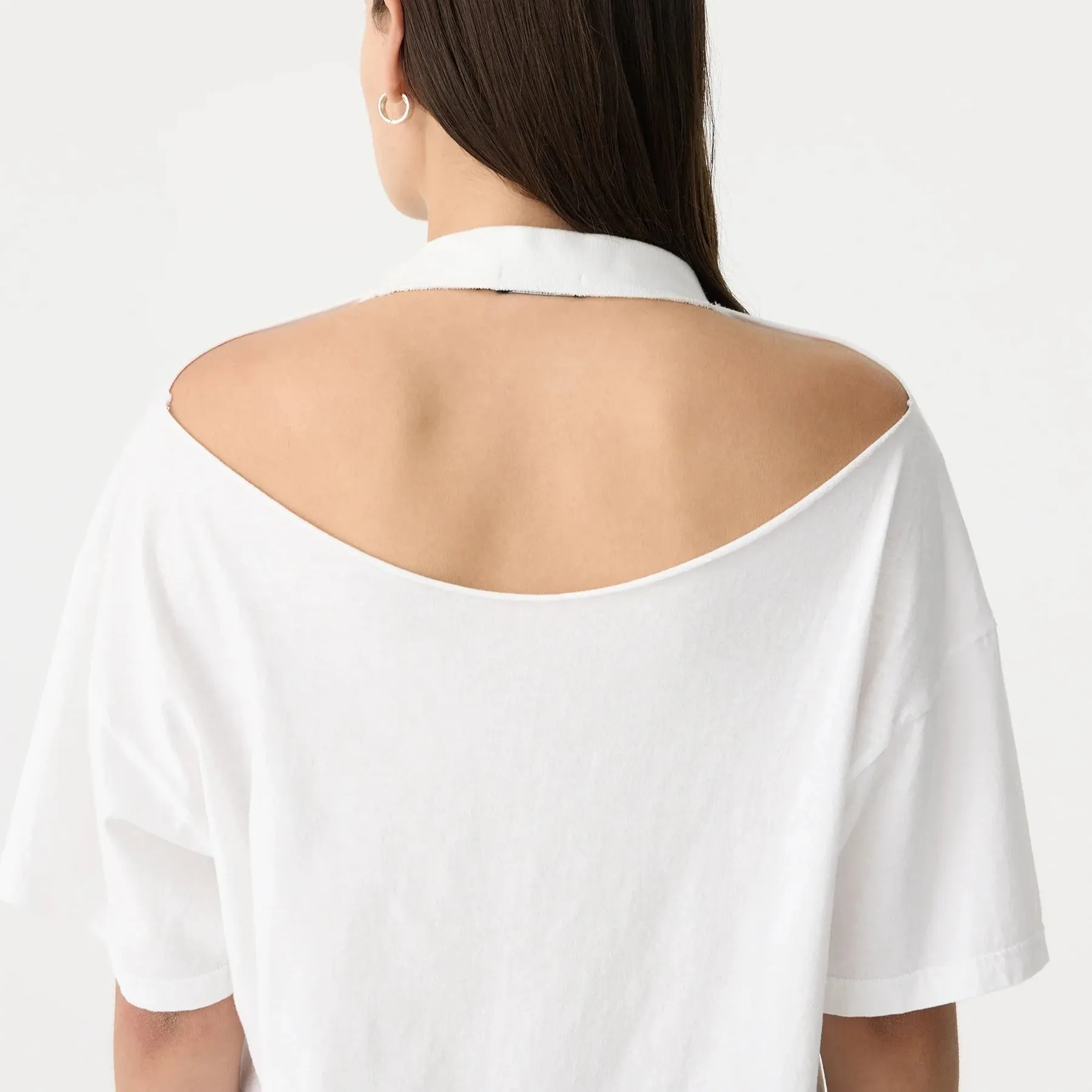 FLOATING NECK BOXY T-SHIRT - WHITE