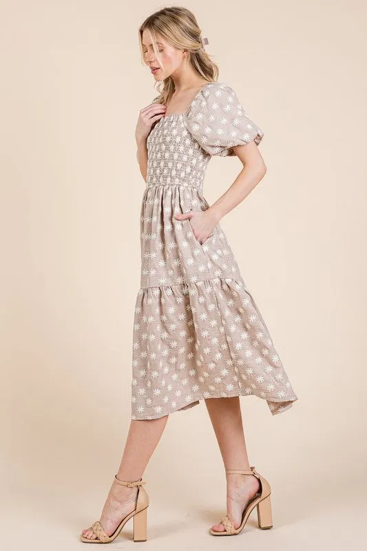 Floral Embroidered Midi Dress: Romantic Style for Summer 2025