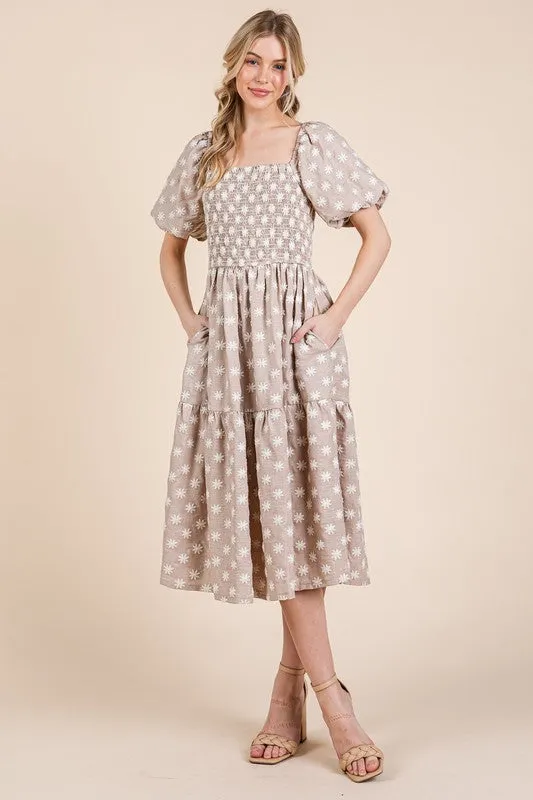 Floral Embroidered Midi Dress: Romantic Style for Summer 2025