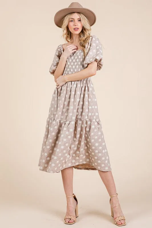 Floral Embroidered Midi Dress: Romantic Style for Summer 2025