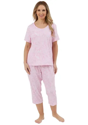 Floral Print Short Sleeve Pyjama - Pink
