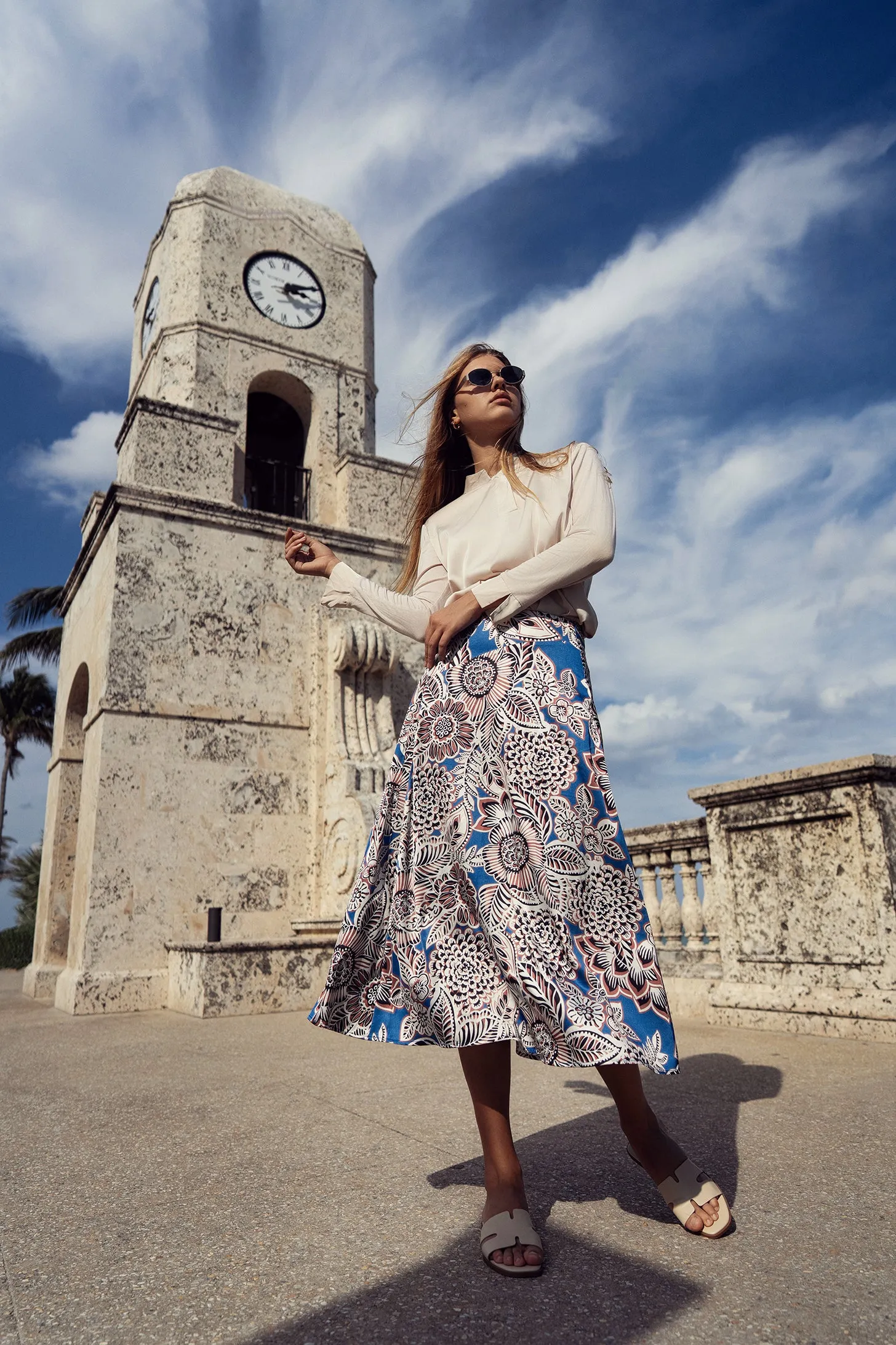 FLORAL PRINTED SLIP SKIRT