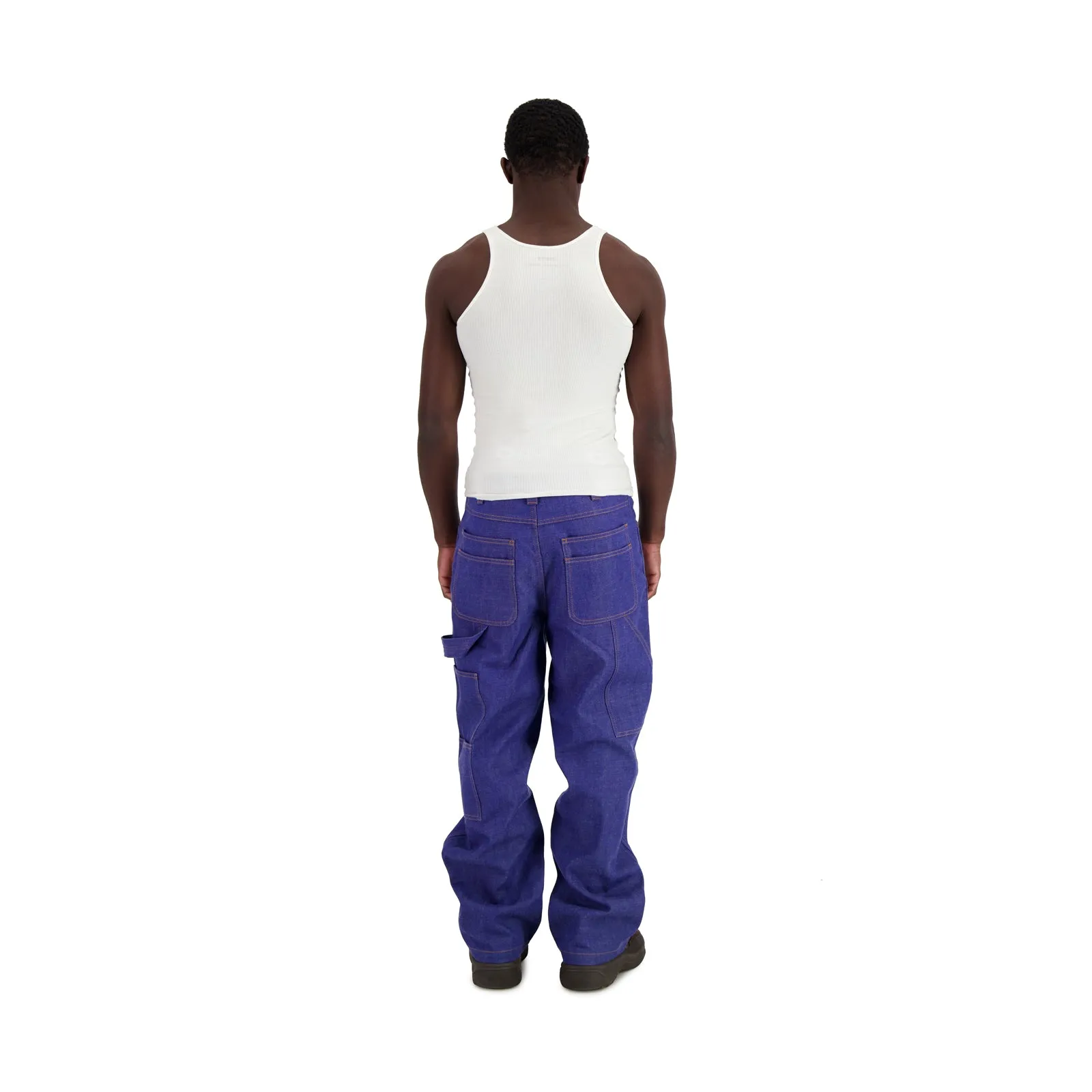 Frankie Denim Straight Leg Workwear Trousers Blue Raw Denim