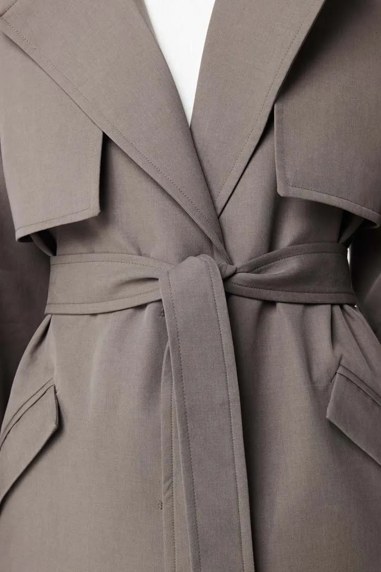 Franklin Trench Coat in Charcoal