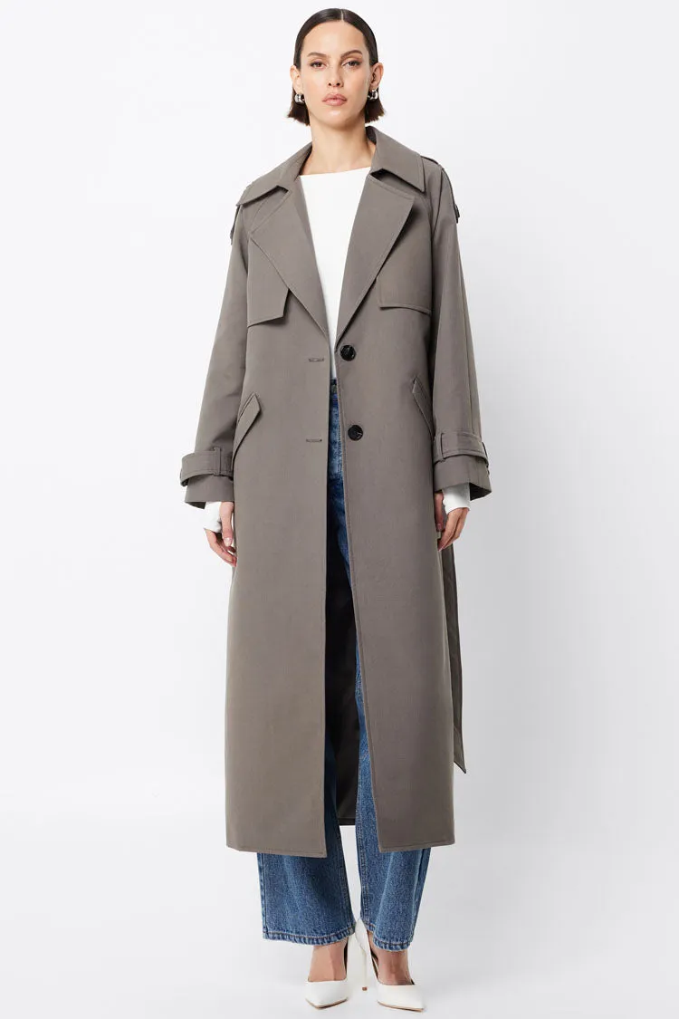Franklin Trench Coat in Charcoal