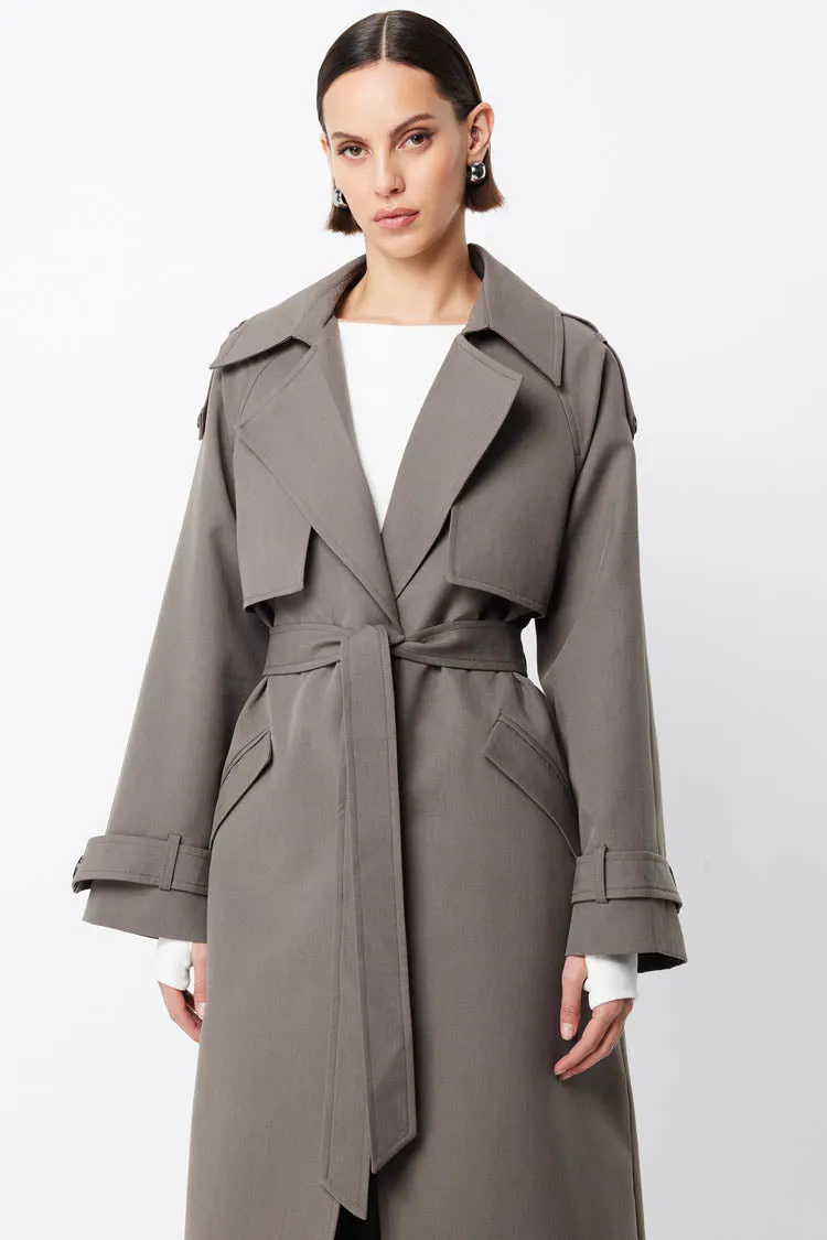 Franklin Trench Coat in Charcoal