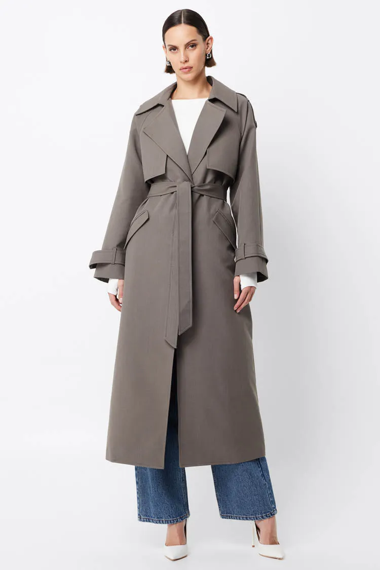 Franklin Trench Coat in Charcoal