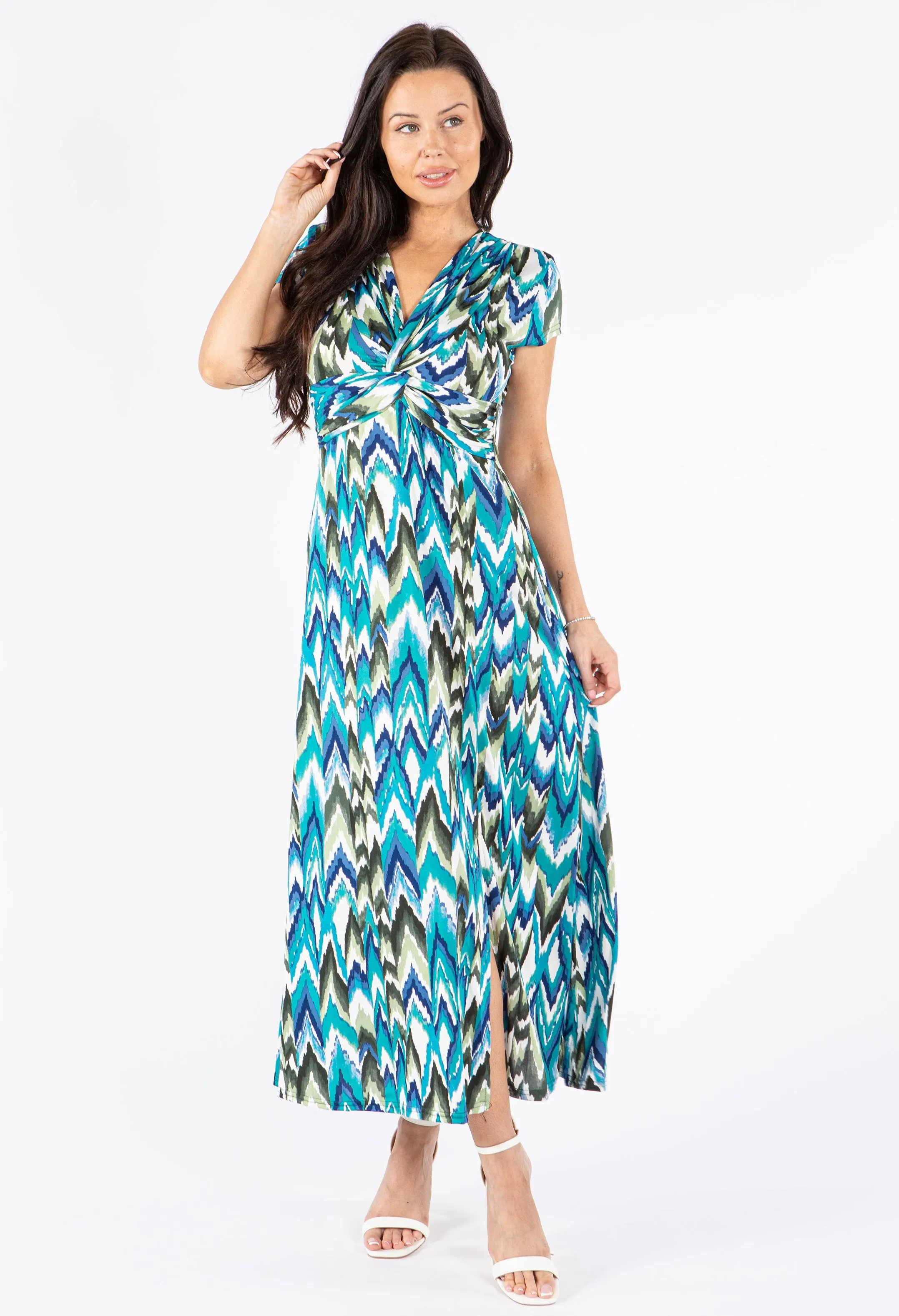 Front Knot V-Neck Dress