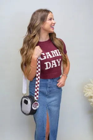 G6487 Maroon/Cream Game Day Top