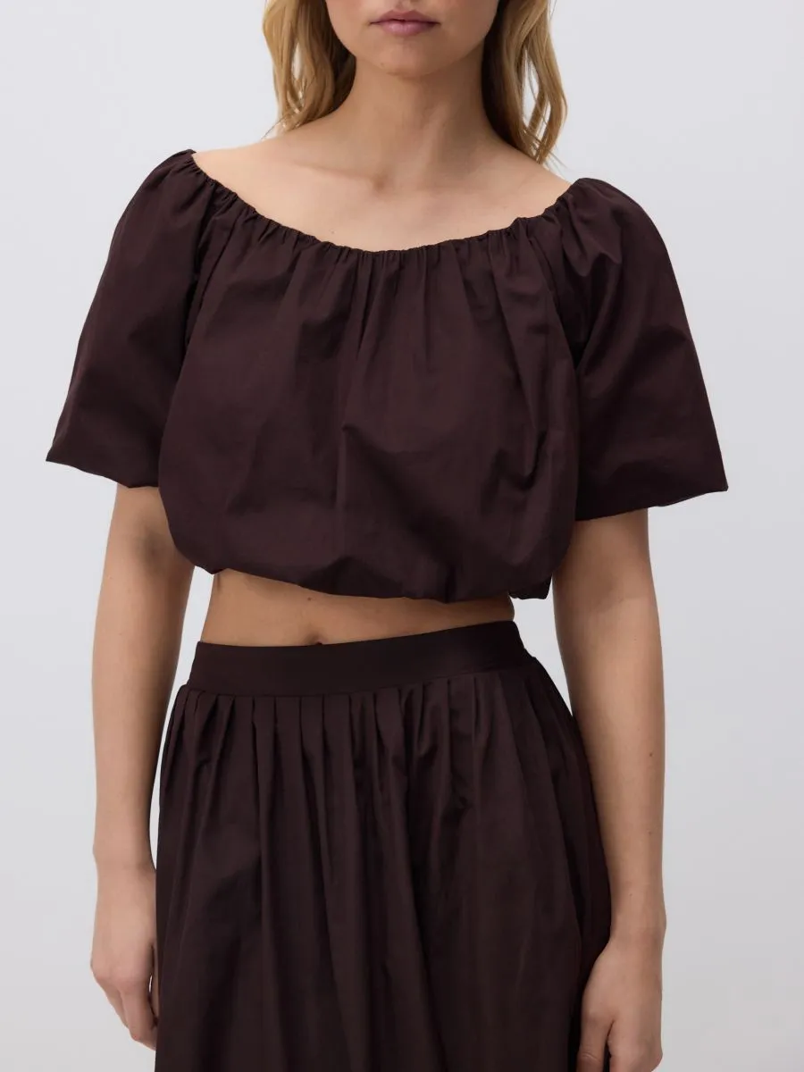 Gathered cropped blouse