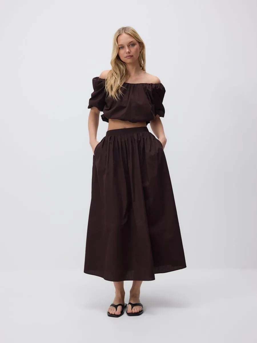 Gathered cropped blouse