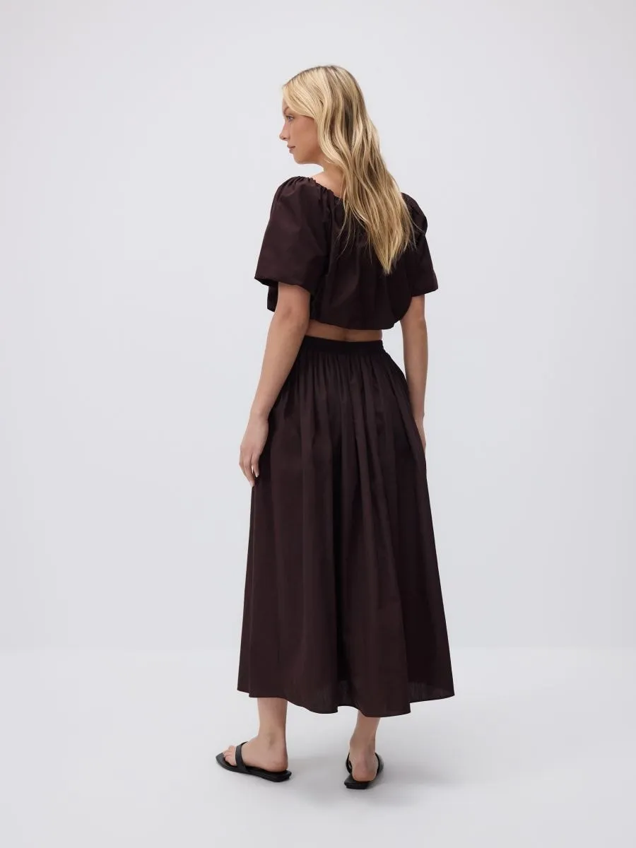 Gathered cropped blouse