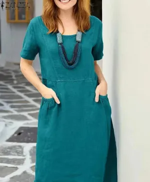 Gelbes Sommer-Midikleid - Lena