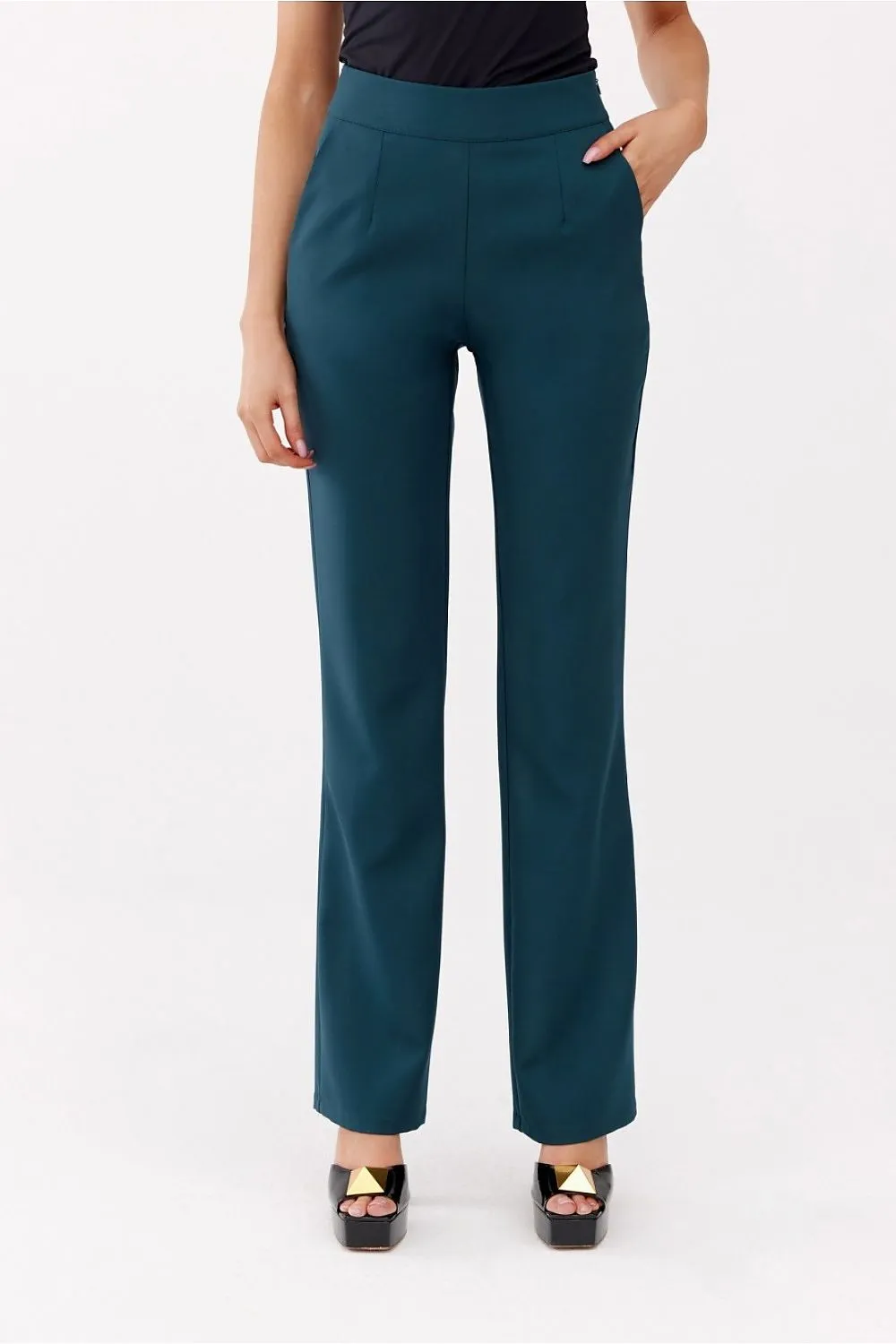Gently Widening Straight Leg Trousers