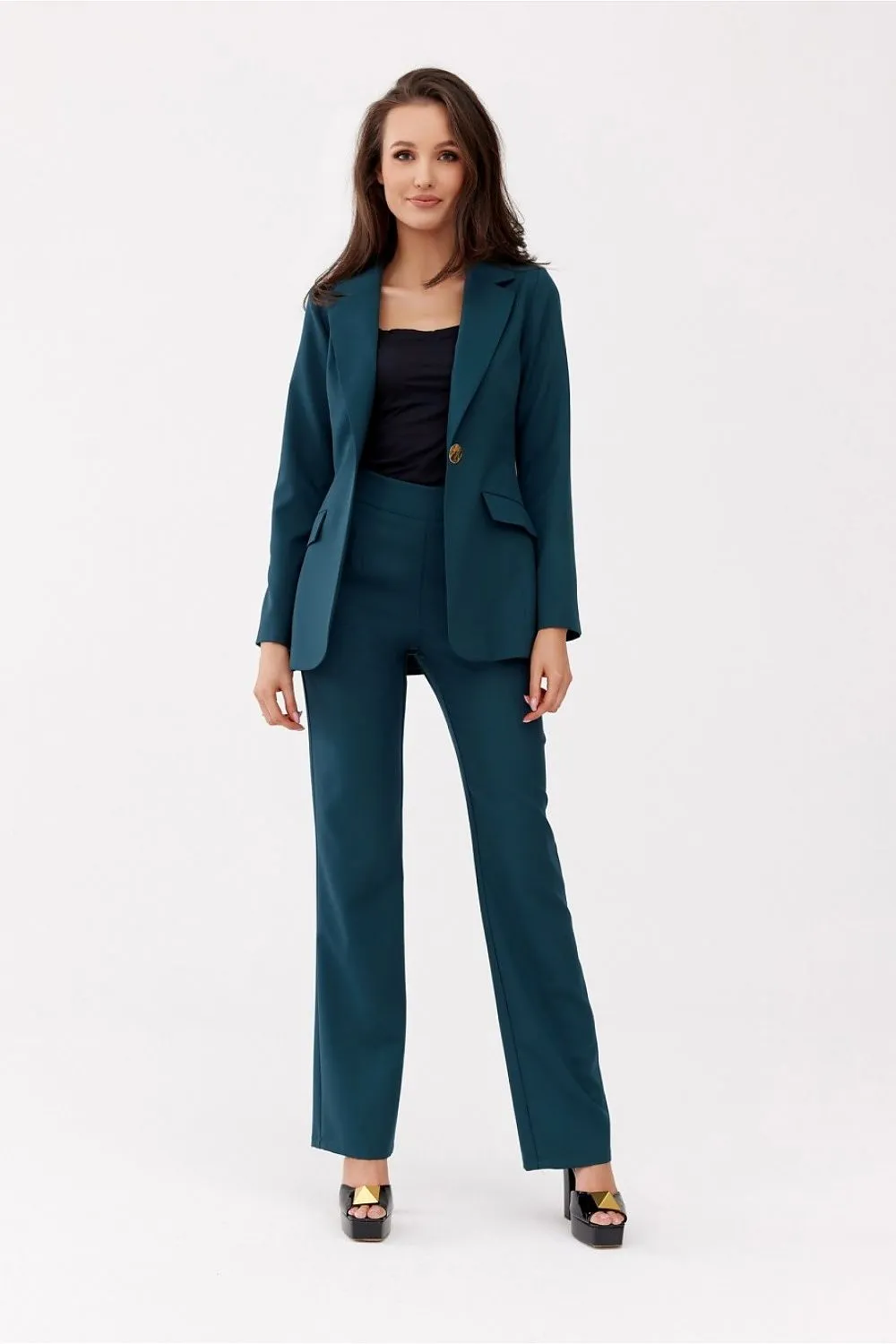 Gently Widening Straight Leg Trousers