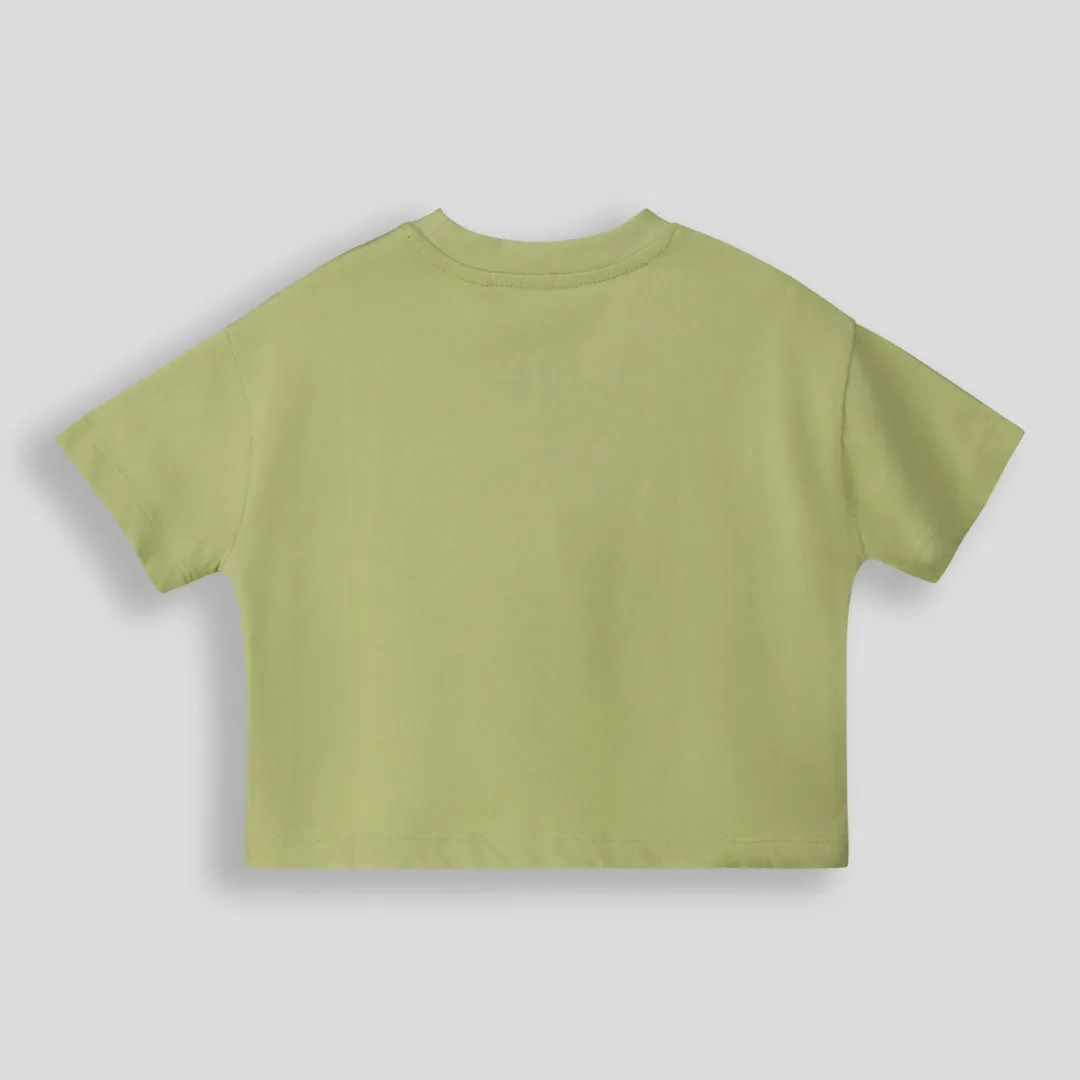 Girls Boxy Tee _ 154825 _ Green