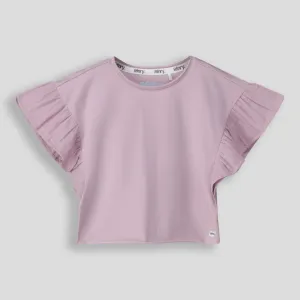 Girls Flutter Sleeve Tee _ 153606 _ Lilac