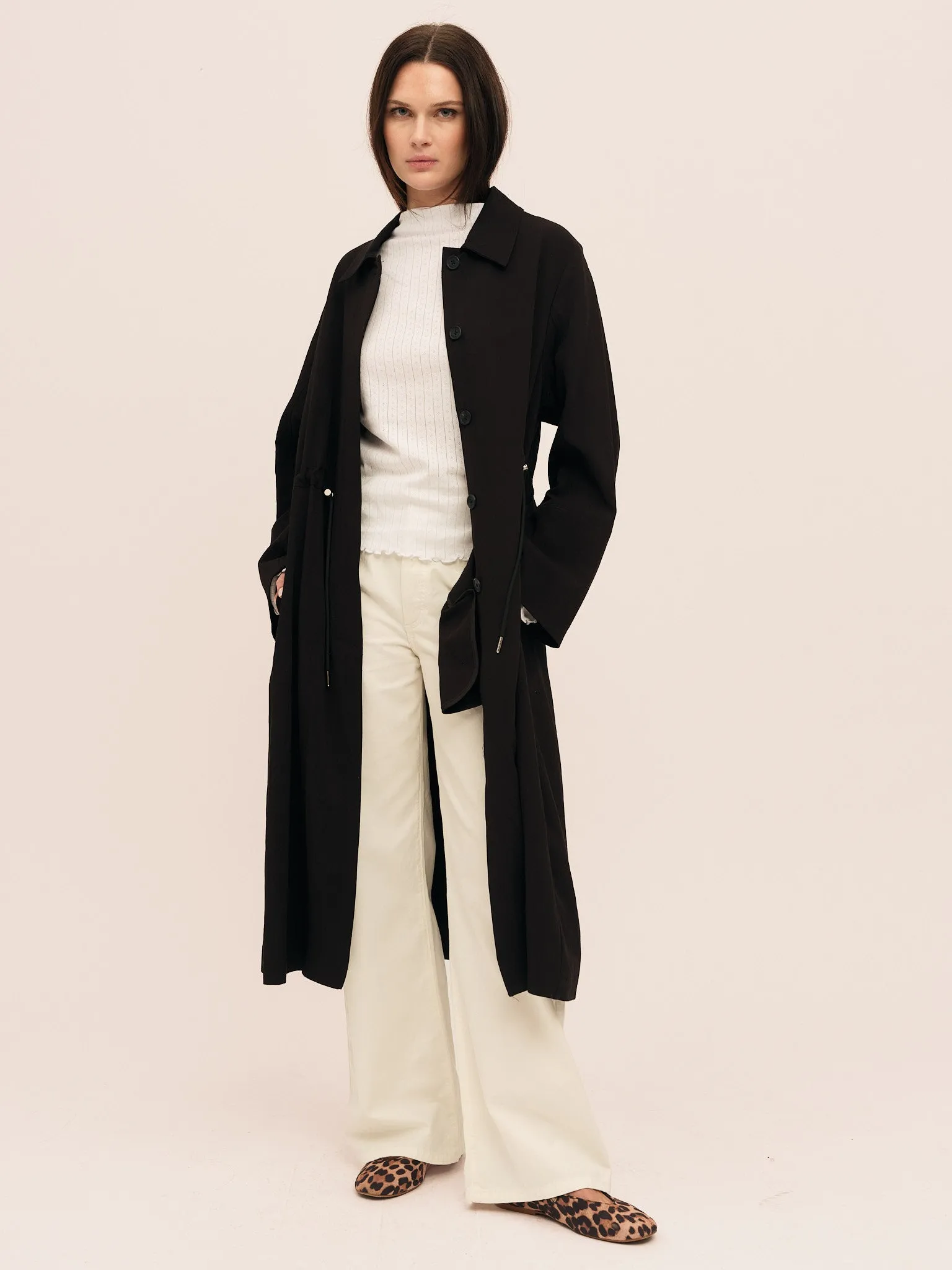 Glint Trench Coat - Black