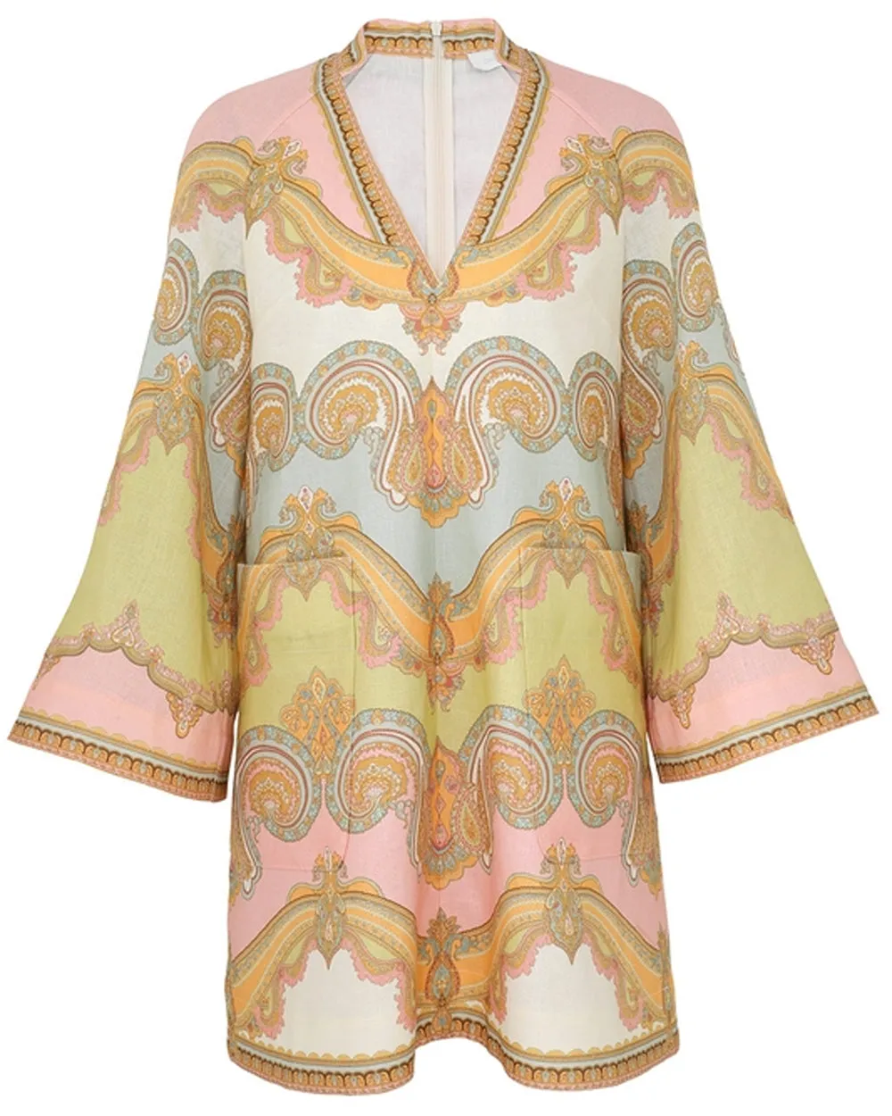 Gold Paisley Maxine Midi Dress