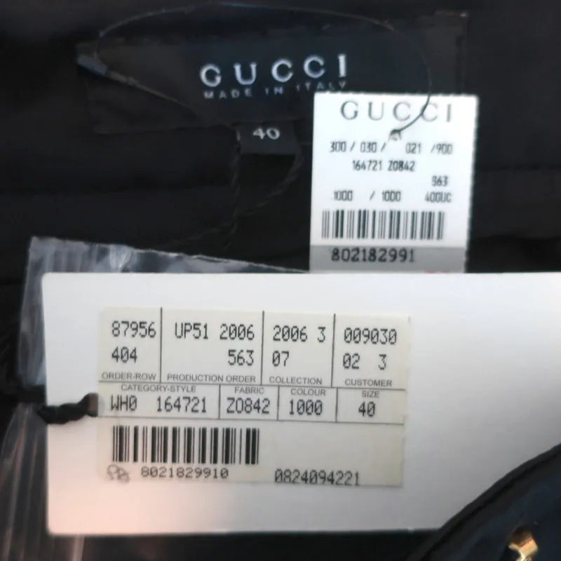 Gucci 2006 Silk Satin Trousers Black Size 40 Straight Leg Pants NEW