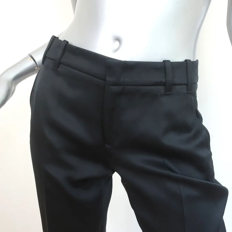 Gucci 2006 Silk Satin Trousers Black Size 40 Straight Leg Pants NEW