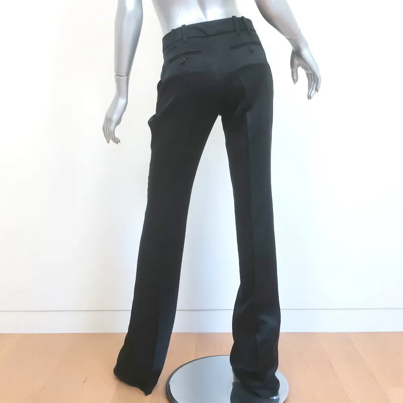 Gucci 2006 Silk Satin Trousers Black Size 40 Straight Leg Pants NEW