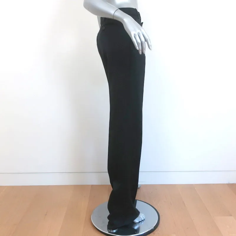 Gucci 2006 Silk Satin Trousers Black Size 40 Straight Leg Pants NEW