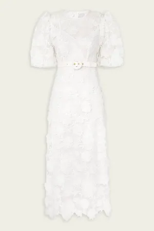 Halliday Lace Flower Dress in Ivory