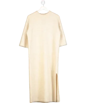 H&M Cream Boucle Knit Midi Dress UK M